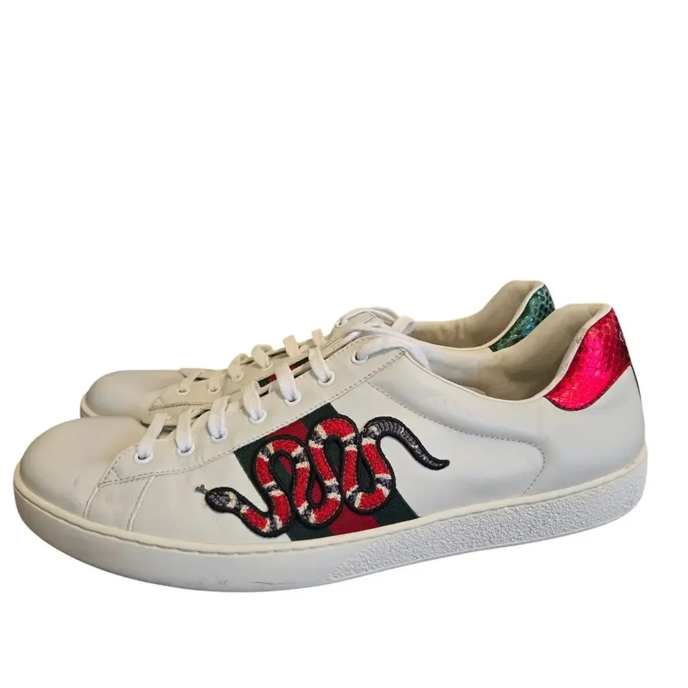 Gucci Ace Embroidered Snake Sneakers Size 14